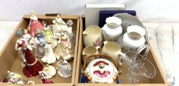 A group of figurines, comprising a number of Royal Doulton examples, Chloe HN3883, Rosie HN4094, You