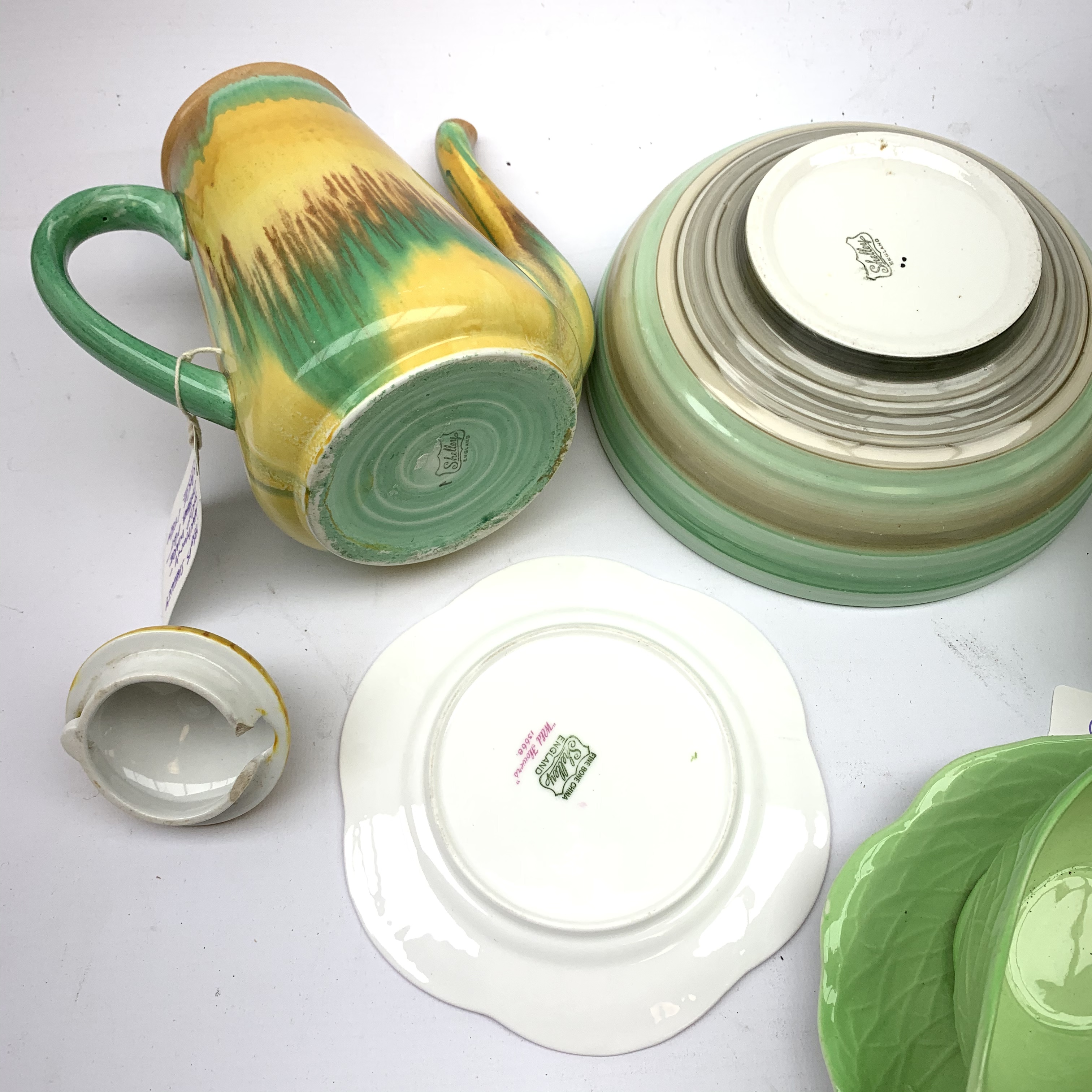 A small group of Shelley, including a Harmony drip ware coffee pot, and a spun glazed bowl, togethe - Image 2 of 4