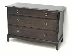Stag three drawer chest, W108cm, H72cm, D46cm
