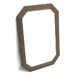 1930s oak framed wall mirror with bevelled glass, W61cm, H88cm