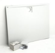 White resin rectangular shower tray (110cm x 90cm) and shower waste fitting