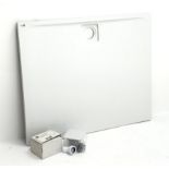 White resin rectangular shower tray (110cm x 90cm) and shower waste fitting