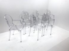 Set six Philippe Starck style Ghost armchairs, W54cm