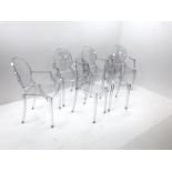 Set six Philippe Starck style Ghost armchairs, W54cm