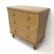 Victorian stained and grained pine chest fitted with two short and two long drawers, W85cm, D46cm, H