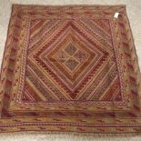 Gazak maroon ground rug, four central diamonds, 130cm x 122cm