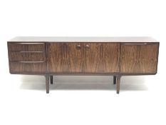AH McIntosh - 1970s rosewood sideboard fitted with three drawers, double cupboard and fall front com