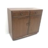 Erco elm Golden Dawn sideboard, two drawers above two cupboards, plinth base, W104cm, H94cm, D44cm