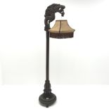 Eastern carved standard lamp, H179cm