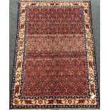 Shiraz Kilim beige ground rug, patterned stripes, 240cm x 107cm