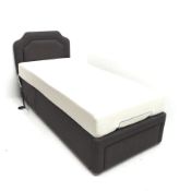 Sherborne 3' single electric adjustable bed with Tempur mattress, W96cm, H104cm, L202cm