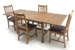 Sherry Furniture - light oak drawer leaf extending table (90cm x 134cm (closed) - 212cm (extended)