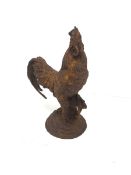 Small cast iron cockerel garden figure, H41cm