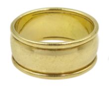 Gold thick band ring, stamped 18ct, approx 10.46gm