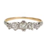 18ct gold five stone old cut diamond ring