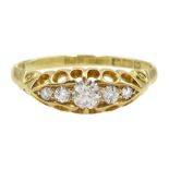 Victorian graduating five stone diamond ring, halllmarked, central diamond approx 0.25 carat