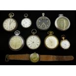 Two military top wind pocket watch's, back case's stamped G.S.T.P 08737 and GS T 076468, silver pock