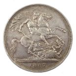Queen Victoria 1887 crown coin [image code: 7mc]