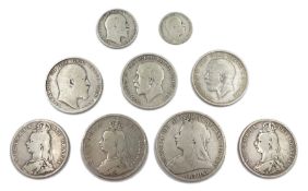 Approximately 120 grams of pre 1920 Great British silver coins including Queen Victoria 1894 crown,