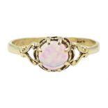 Gold single stone opal ring, stamped 9ct