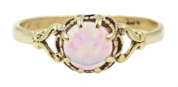 Gold single stone opal ring, stamped 9ct