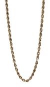 Gold rope twist necklace stamped 9K, approx 11.6gm