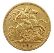 1906 gold half sovereign