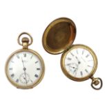Waltham U.S.A Traveller gold-plated pocket watch, top wind, movement No.18748715, case by Dennison a