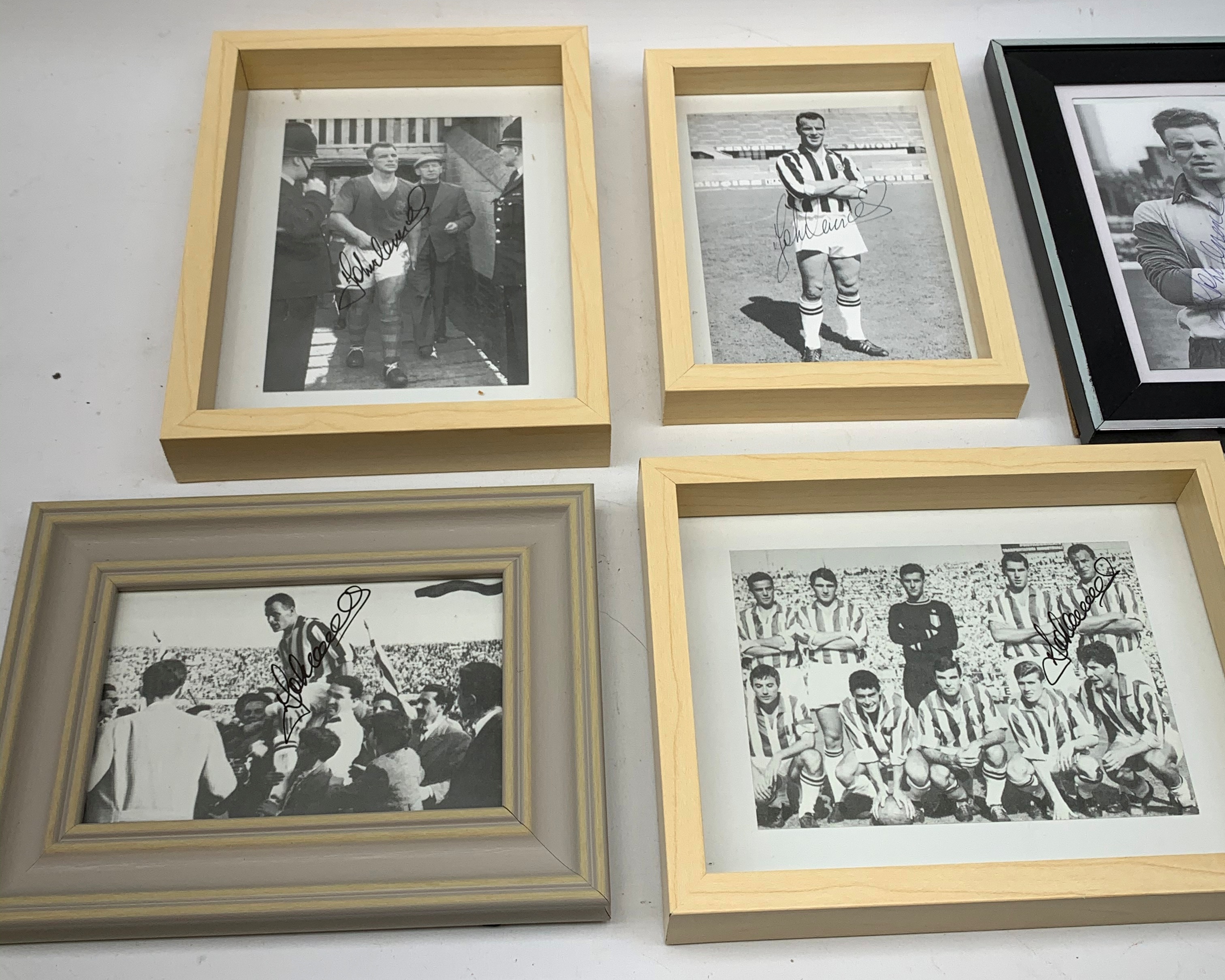 A group of football related autographed prints, comprising eight examples signed by Leeds United foo - Image 2 of 4