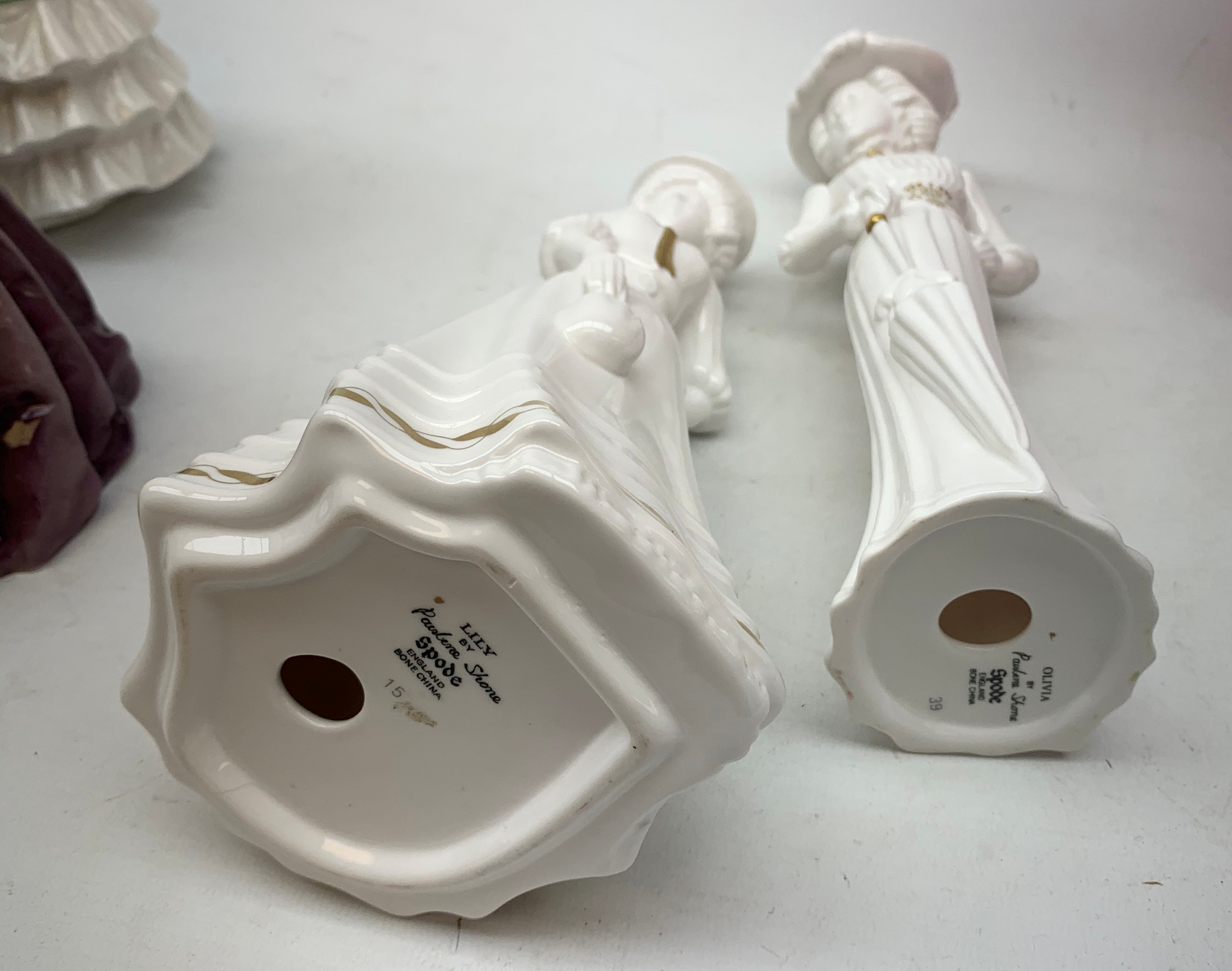 A group of figurines, comprising two boxed Spode Pauline Shine examples, Lily and Olivia (one a/f), - Image 4 of 4