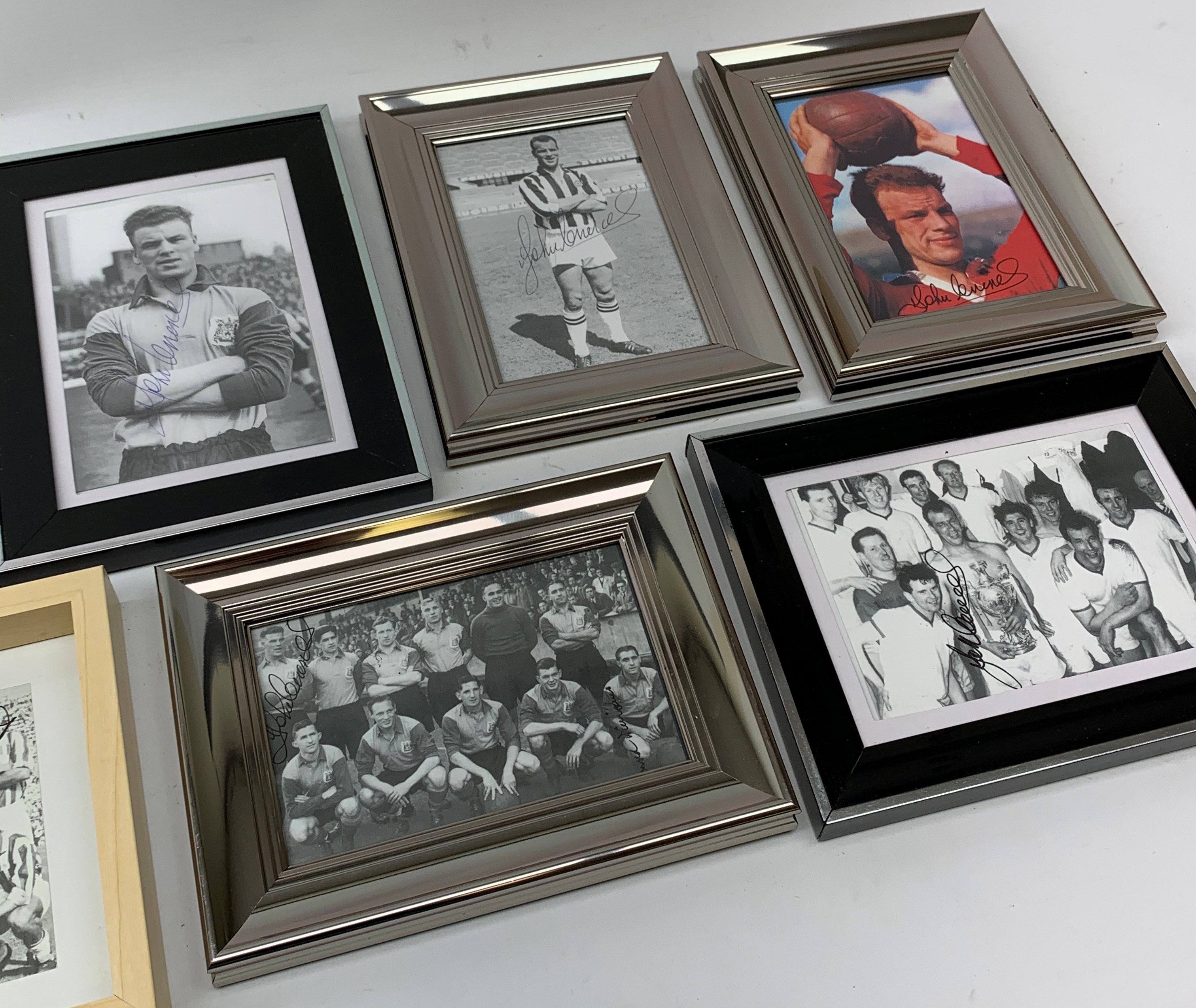A group of football related autographed prints, comprising eight examples signed by Leeds United foo - Image 3 of 4