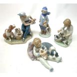 A Lladro figurine, 'This one's mine' Model 5376, H19cm, together with three further Lladro figurines