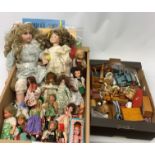 A Hamilton Collection doll, together with other examples, and a quantity of assorted dolls house fur