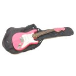 Encore child�s electric guitar in pink with soft carry case