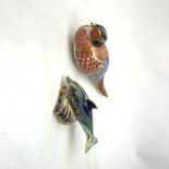 Two Royal Crown Derby paperweights, the first modelled as a Pheasant, the second as a Baby Bottlenos