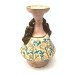 A late 19th century Aesthetic Movement Old Hall vase designed by Christopher Dresser, the flared bod