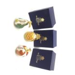 Three boxed Royal Worcester candle snuffers from The Connoisseur Collection, each modelled as a frui