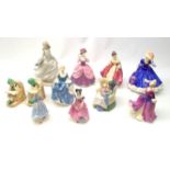 A group of Royal Doulton figurines, comprising Sweet Dreams HN2380, Melissa HN2467, Hilary HN2335, L
