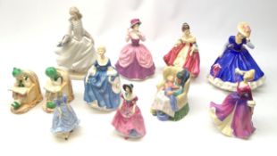 A group of Royal Doulton figurines, comprising Sweet Dreams HN2380, Melissa HN2467, Hilary HN2335, L