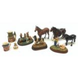 Three Beswick horses comprising: 'The Winner' no. 2421, Shire Horse and Dale Pony (a/f), Border Fin