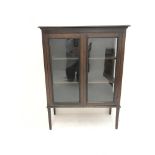 Edwardian inlaid mahogany display cabinet, W82cm, H107cm, D36cm