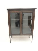 Edwardian inlaid mahogany display cabinet, W82cm, H107cm, D36cm