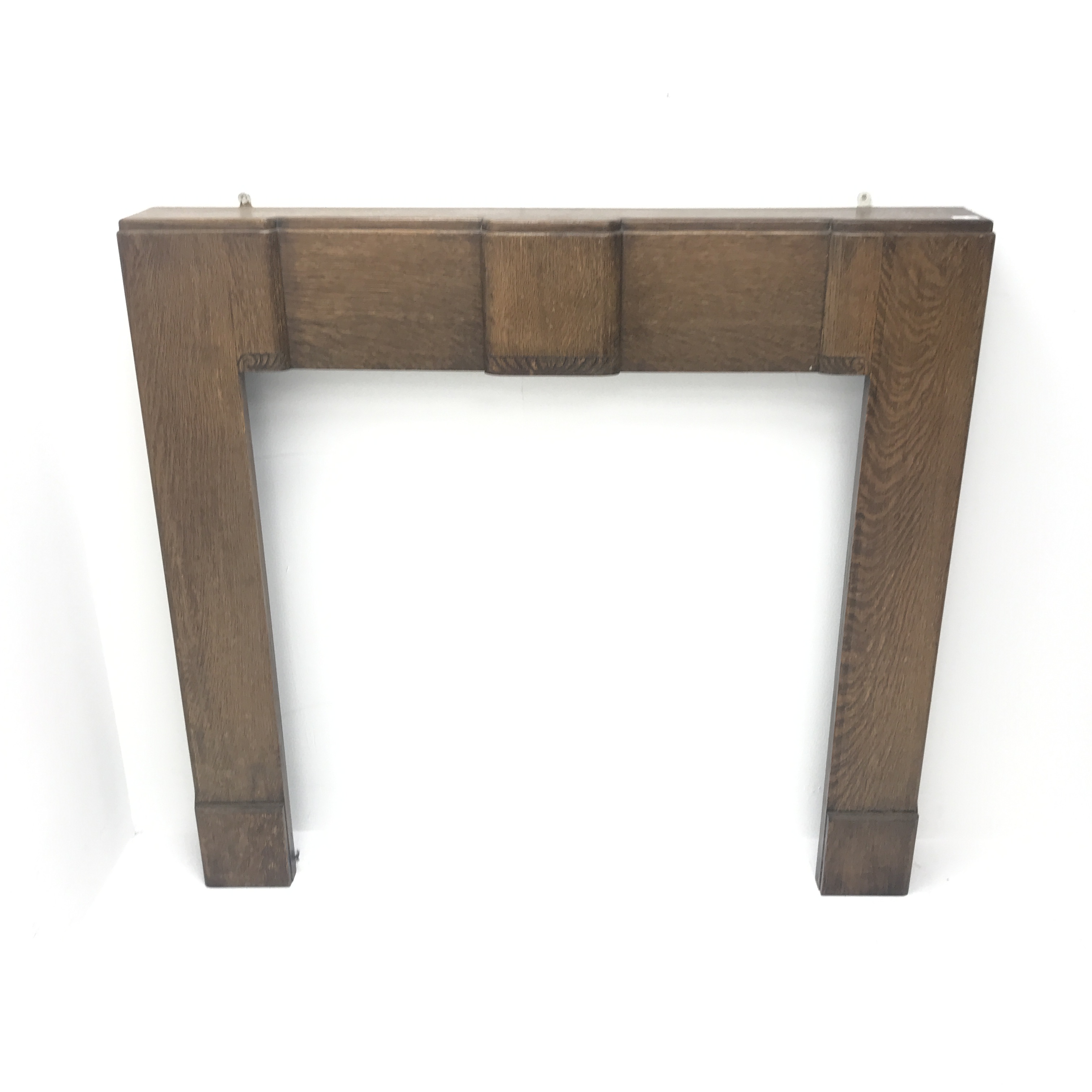 Early 20th century oak fire surround, W134cm, H125cm, D18cm - Image 6 of 8