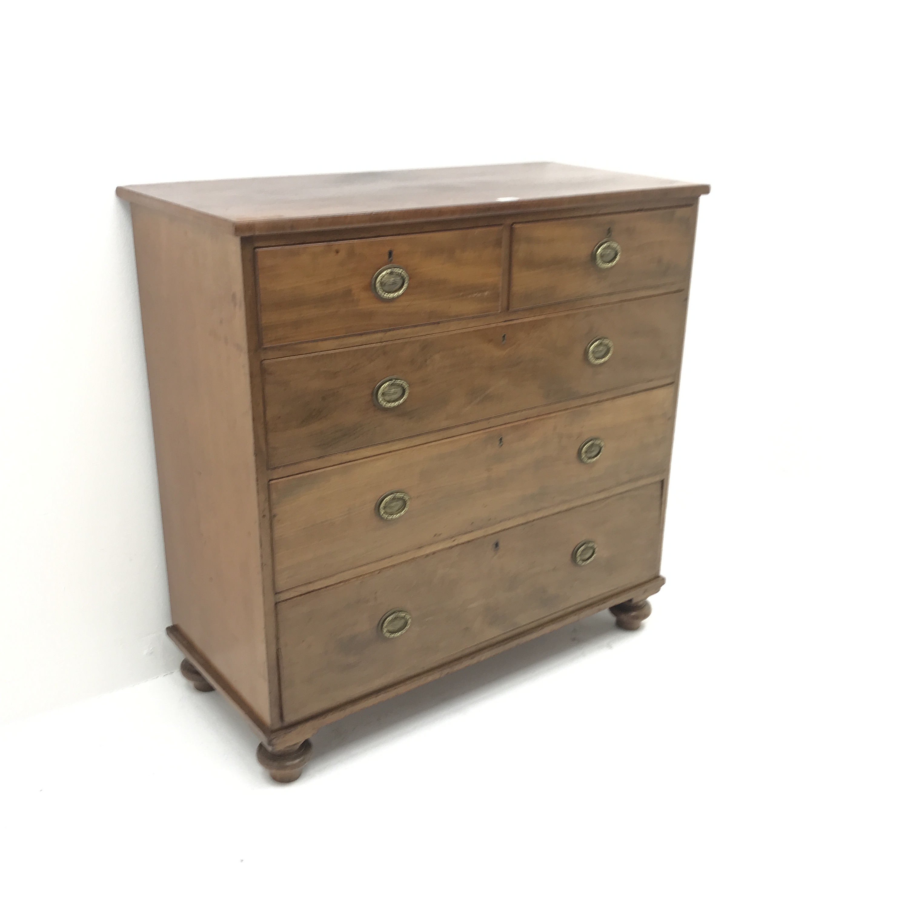 Victorian mahogany washstand, raised shaped back, two frieze drawers, turned supports joined by sing