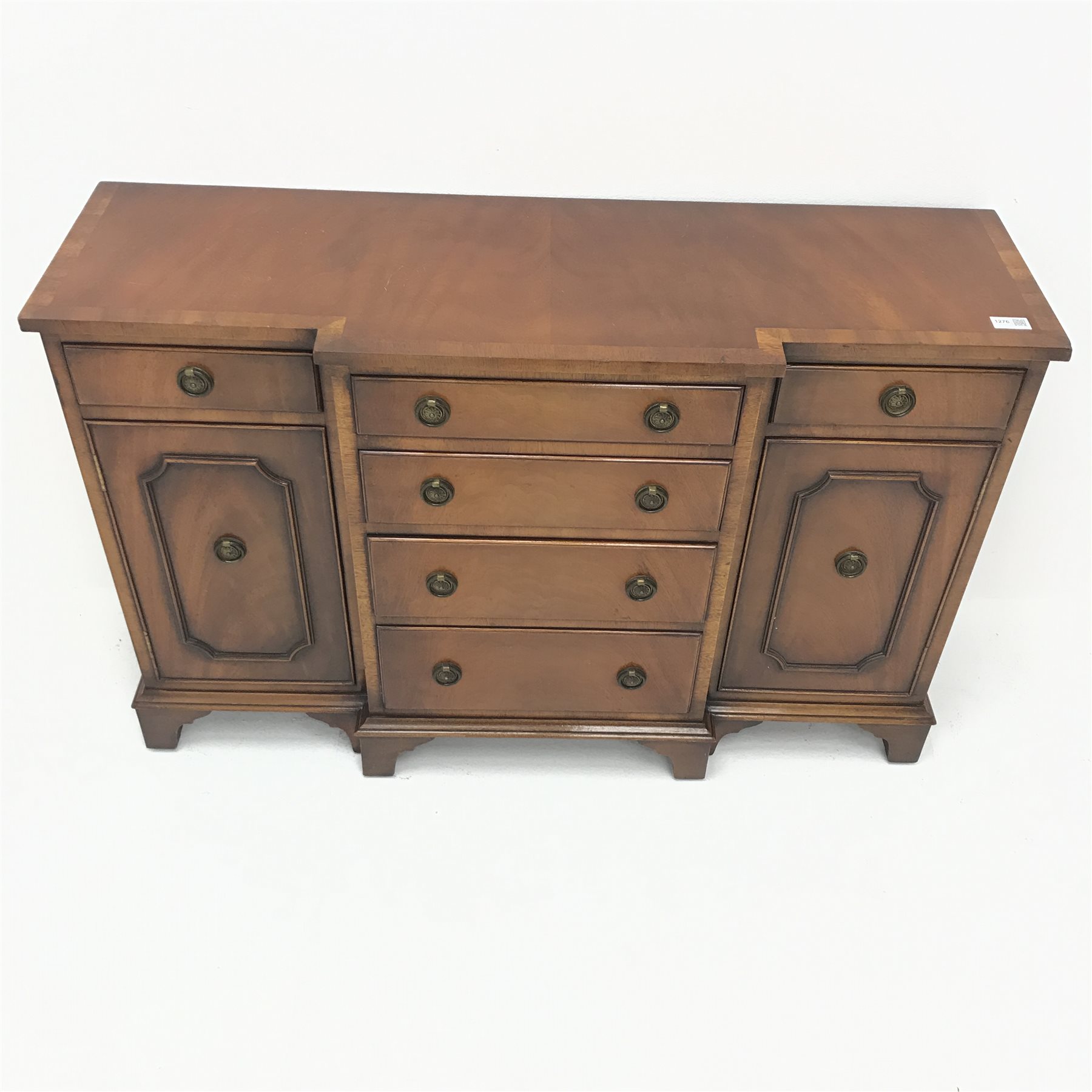 Bevan Funnell Reprodux small cross banded mahogany breakfront sideboard, six drawers, two cupboards, - Image 3 of 10