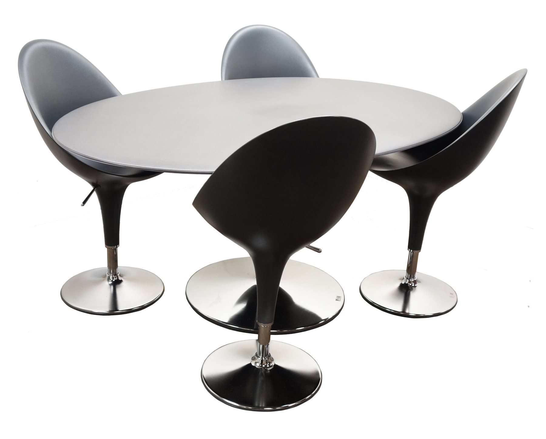 Magis Bombo Anthracite oval dining table, tulip style chrome finish base (W170cm, H76cm,D110cm) and - Image 2 of 10