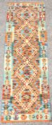 Chobi Kilim multi-coloured runner rug, 204cm x 66cm