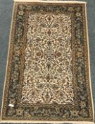 Kashan beige ground rug, central medallion, 215cm x 138cm