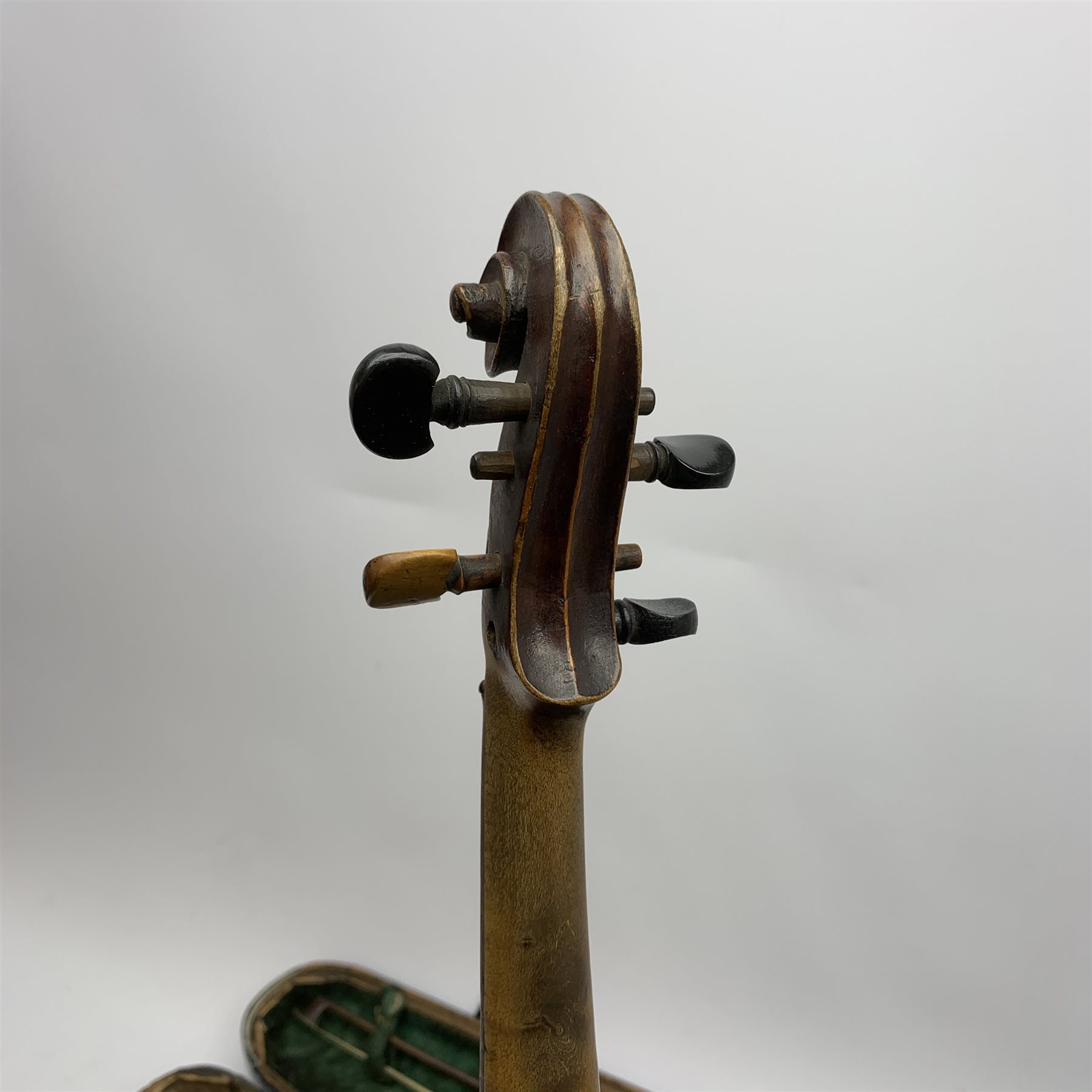 Late 19th/early 20th century violin with 36cm two-piece maple back and ribs and spruce top, stained - Image 5 of 10