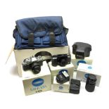 Minolta camera equipment - Minolta X-300 camera body with MD 50mm 1:1.7 lens, Minolta CH-2 camera ca